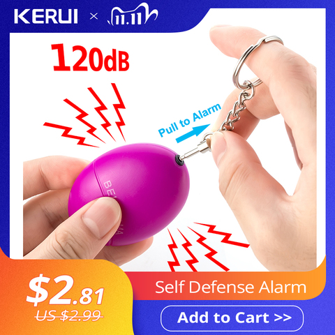 KERUI Self Defense Alarm 120dB Egg Shape Girl Women Security Protect Alert Personal Safety Scream Loud Keychain Emergency Alarm ► Photo 1/6