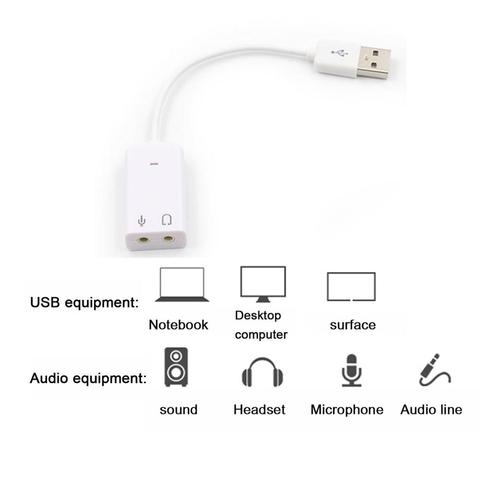 External USB Sound Card 3D Virtual 7.1 Channel Audio Sound Card Adapter Plug & Play For PC Desktop Laptop Notebook ► Photo 1/6