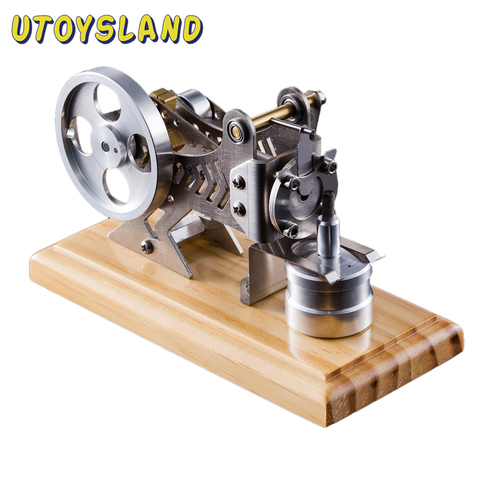 Hot Solid Wood Baseplate DIY All-Metal Vacuum Stirling Engine Stem Steam Model Set Educational Toy Gift For Kids Children Adults ► Photo 1/3