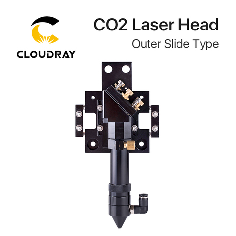 Cloudray New Arrival CO2 Laser Head for Dia.20mm FL 50.8/63.5mm Lens D25mm Mirror Outer Slider Type with Air Assist Nozzle ► Photo 1/6