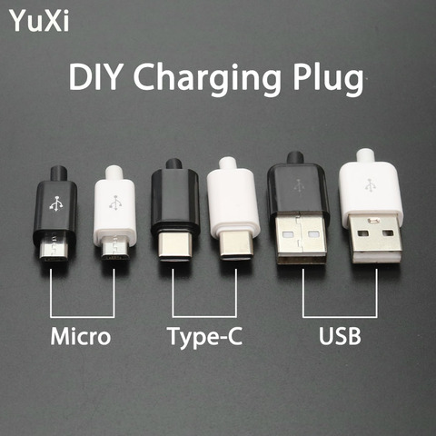 YuXi 10Pcs DIY 5A Micro USB Male Plug Connectors Kit  Type-C DIY Data Cable USB Charging Connector Plug Accessories ► Photo 1/6