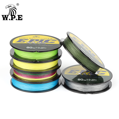 W.P.E New EPIC 300M Pesca W8 Strands PE PE fishing line super smooth multifilament 15 20 30 40 50 80 100LB carp fishing line ► Photo 1/6