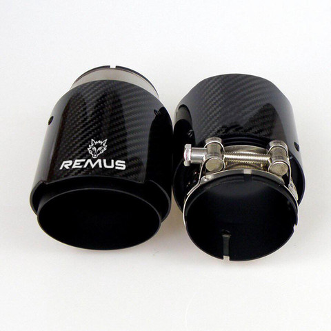 remus Matt Black Pipe Carbon Fibre  Stainless steel Universal Automobile exhaust pipe Muffler Pipe For bmw e46 выхлопные системы ► Photo 1/6