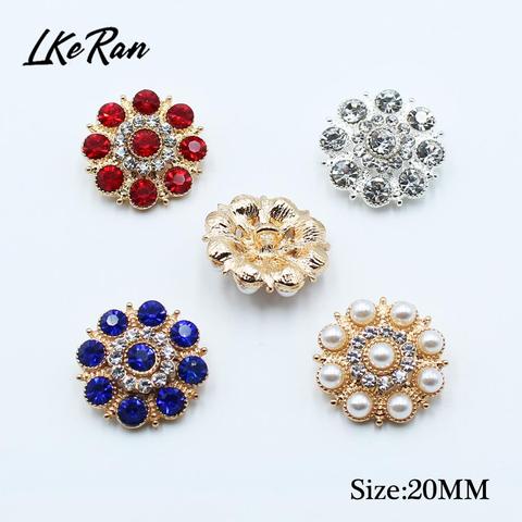 New 10Pcs 20MM Diamond Rhinestone Buttons Alloy Shank Base For DIY Sewing Accessories Handcraft Wedding Decorations ► Photo 1/6