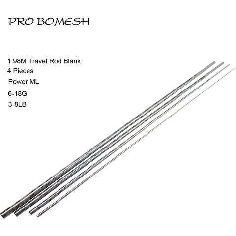 Pro Bomesh 1 Set 1.98m ML 4 Section X-ray Wrapping Carbon Fiber Travel Rod Blank Bass Rod Blank DIY Rod Building Component Cane ► Photo 1/1