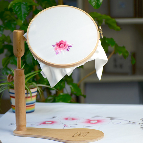 Hoop Wood Embroider 360 Degree Rotation Stand Embroidery Stand  Embroidery Hoop Wood Cross Stitch Rack Adjustable Desktop Frames ► Photo 1/6