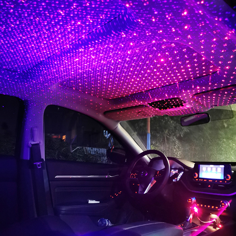 USB Car Atmosphere Lamp Interior Ambient Star Light LED Starry Projector Sky 