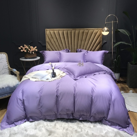 Lilac 1000tc Cotton Bedding Sets Queen, Lilac King Size Bed Sheets