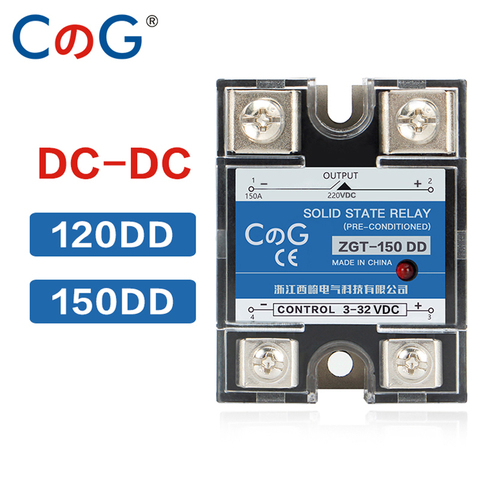 CG SSR-120DD 150DD 220V 380V 600V Single Phase JGX DC Control DC Heat Sink 3-32VDC To 5-220VDC 120A 150A DD Solid State Relay ► Photo 1/5