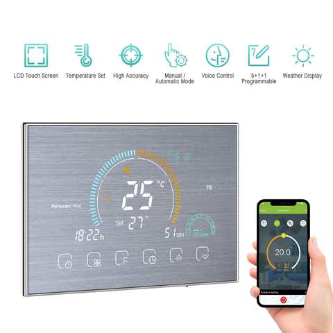 BHT 8000 GA/GB/GC Wi-Fi Smart Programmable Thermostat Voice APP Control Backlight LCD Water/ Gas Boiler Heating Thermoregulator ► Photo 1/1