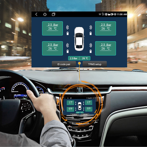 Kebidumei Android TPMS for Car Radio DVD Player Tire Pressure Monitoring System Spare Tyre External Sensor USB TMPS ► Photo 1/6