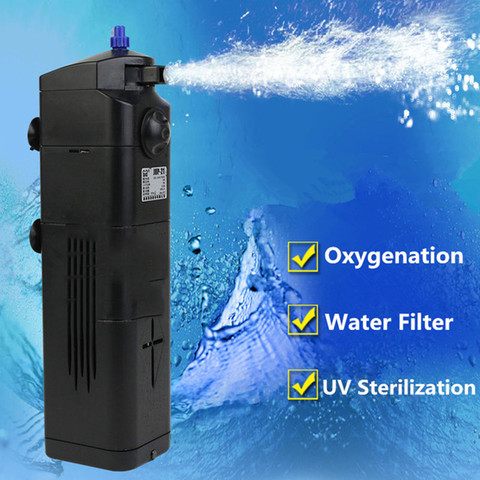 4 in 1 Fish Tank Internal Filter Aquarium UV Sterilizer Filter Pump Submersible Water Pump Oxygen Filter With 7/9/13W UV Lamp ► Photo 1/6