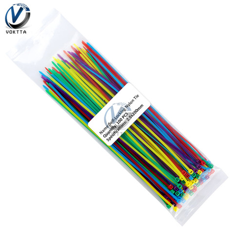 100pcs/lot 100mm 150mm 200mm Self-locking Cable Ties Reusable 10 Color Plastic Nylon Cabel Binder Zip Tie Tag Wire Wrap Straps ► Photo 1/3