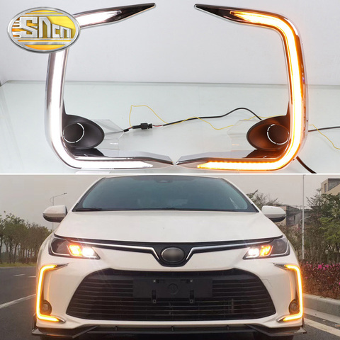 2PCS For Toyota Corolla 2022 Yellow Turn Signal Relay Waterproof ABS 12V Car DRL Lamp LED Daytime Running Light SNCN ► Photo 1/1
