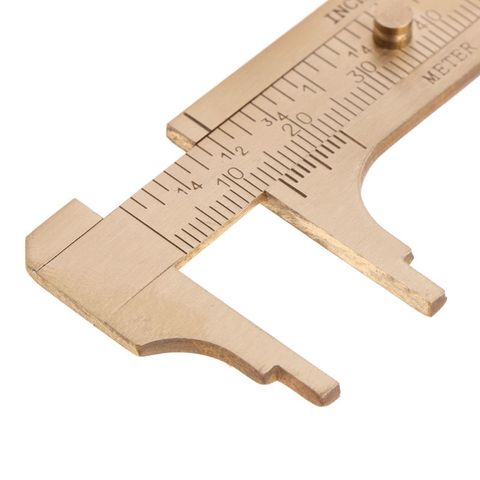 Mini Brass Sliding Gauge Vernier Caliper 80mm 3.25inch Pocket Ruler Double Scale  ► Photo 1/6