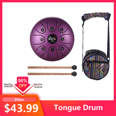 US IN STOCK5.5 Inch Tongue Drum Mini 8-Tone Steel Tongue Drum C Key Hand Pan Drum Toy Musical Instrument Gift for Kid Child Toys ► Photo 1/6