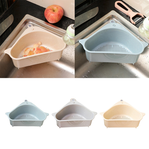 Multifunctional Corner Sink Drain Rack Shelf Suction Cup Sink Drain Basket Bowl Sponge Holder Kitchen Bathroom Storage Organizer ► Photo 1/6