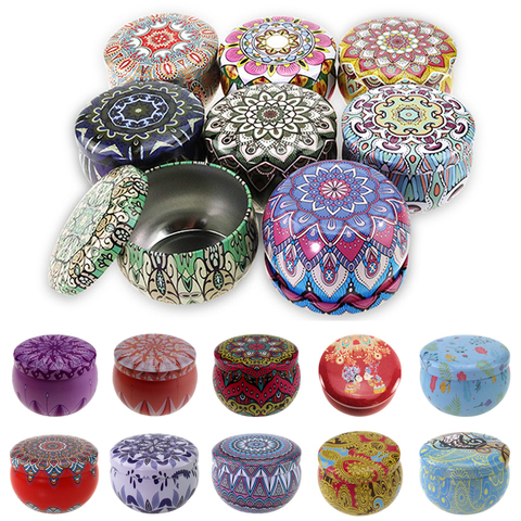 1Pcs Vintage Empty Metal Candle Tin Jars Coffee Tea Spice Candy Jewelry Storage Case Candle Making Containers Decorations Boxes ► Photo 1/6