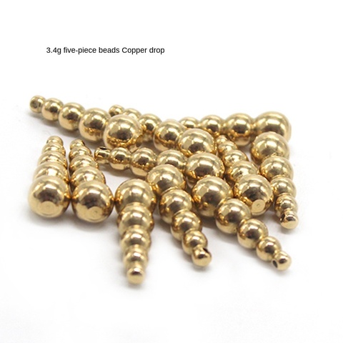 5pcs/lot hread  pure copper ball pendan Long range casting Deep Water Jig lead head sinkers for Lure Fishing Tackles Accessories ► Photo 1/5