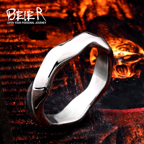 Beier 316L stainless steel Twisted irregular shape suitable for women's fashion simple high quality jewelry LLBR8-689R ► Photo 1/4