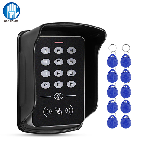 Standalone 125KHz RFID Keyboard Access Control Keypad Waterproof Cover Controller 10pcs Keyfobs for Door Access Control System ► Photo 1/6