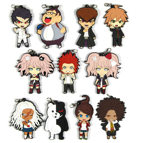 Original Anime Danganronpa Rubber Keychain Trigger Happy Havoc Pendant Enoshima Junko Monok mobile phone charms/key chain/strap ► Photo 1/6