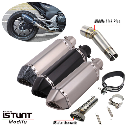 Slip on For Honda NC700 NC700X NC750 NC750X NC750S Motorcycle Exhaust Muffler Modified DB Killer Escape Moto Middle Link Pipe ► Photo 1/6