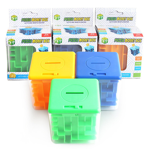 3D Cube Puzzle Money Maze Bank Saving Coin Collection Case Box Fun Brain Game Kid Toys For Montessori education concept Gift ► Photo 1/6