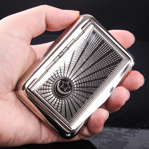 New 1pcs tobacco box Cigarette Case Humidor with paper holder Metal Container Smoking Pipe portable Smoking Accessories B971 ► Photo 1/6