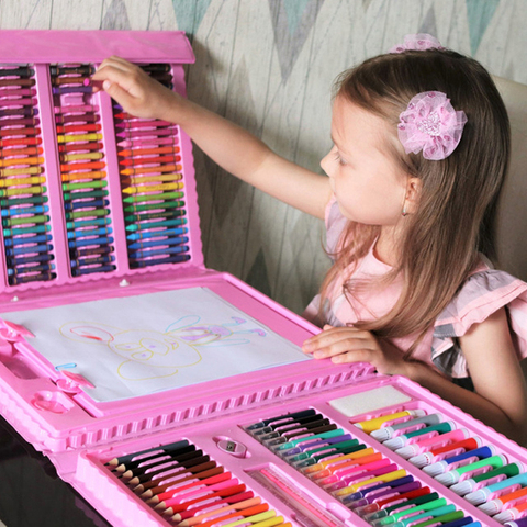 150 Pcs Kids Art Set Children Drawing Set Water Color Pen Crayon
