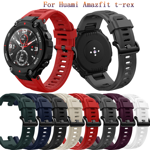 New Replacement Sport Strap For Huami Amazfit T-Rex Adjustable Strap Bracelet For Xiaomi Amazfit T-Rex Watch Soft Silicone Strap ► Photo 1/6