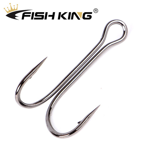 FISH KING 20pcs/pack Fishing Hooks Double Fishing Hooks Barbed Carp Fishhook For Soft Worm Lure High Carbon Steel Duple Hooks ► Photo 1/6