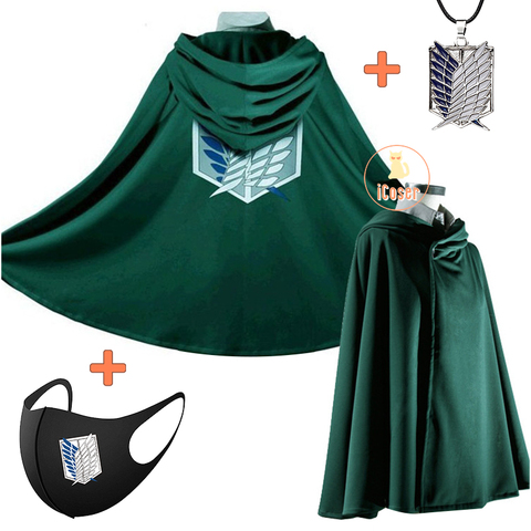 Attack on Titan Anime Cloak Shingeki No Kyojin Cosplay Scouting Legion Wings of Liberty Levi Ackerman Eren Hange Zoe Outfit Cape ► Photo 1/6