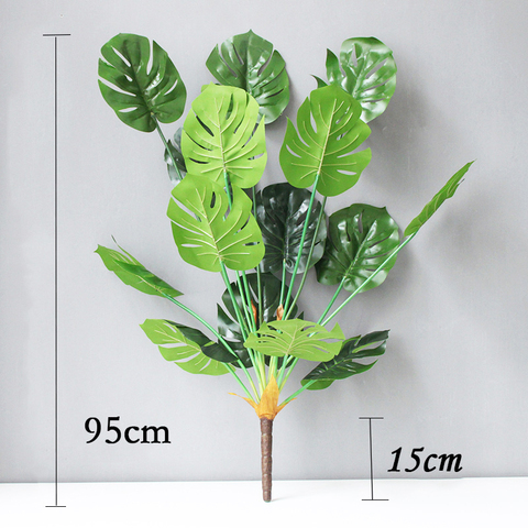 95cm Tropical Monstera Large Artificial Plants Fake Palm Tree Branches False Leaves Plastic Turtle Leafs For Home Wedding Decor ► Photo 1/6