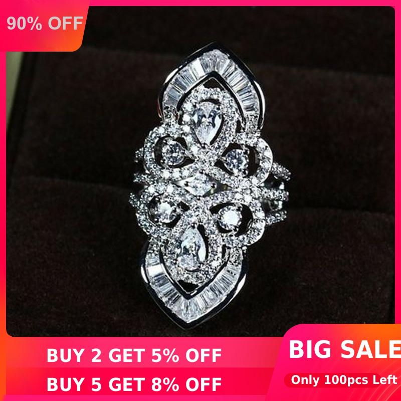 Vintage Court Diamond Ring 925 sterling silver Jewelry Engagement Wedding band Rings for Women Bridal Statement Party accessory ► Photo 1/5