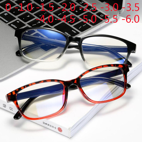 Anti-blue light Square TR90 Finished Myopia Glasses Men Women Short-sight Eyewear -1.0 -1.5 -2.0 -2.5 -3 -3.5 -4 -4.5 -5 -5.5 -6 ► Photo 1/6