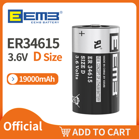 Li/Socl2 Er34615 3.6V 19000mAh High Capacity Battery - China Li