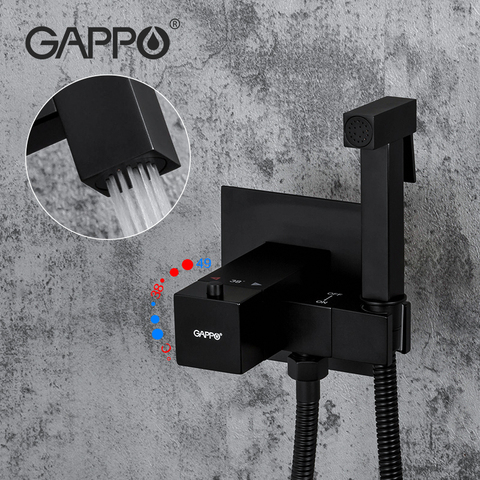 GAPPO thermostatic Bidet faucet Solid Brass Shower Head Tap Bathroom Mixer Tap Shower Bidet Black Faucet ► Photo 1/6