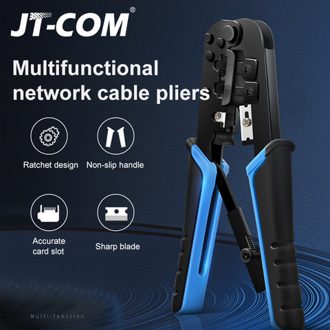 Network Crimping Tool rj45 crimper 6P 8P Ethernet Network LAN Cable Crimper Cutter Stripper Plier RJ-11/RJ-12 RJ-45 ► Photo 1/6