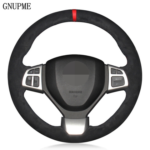 DIY Black Suede Car Steering Wheel Cover For Suzuki Swift Sport 2012 2013 2014 2015 2016 2017 Vitara S 2016 2017 2022 ► Photo 1/6