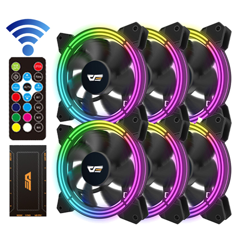 Aigo CF11PRO Cooler Computer Case Cooling Fan RGB 120mm Fan Adjust 12V Quiet IR Remote Fan Aura Sync Cooler Cooling PC Case Fan ► Photo 1/6