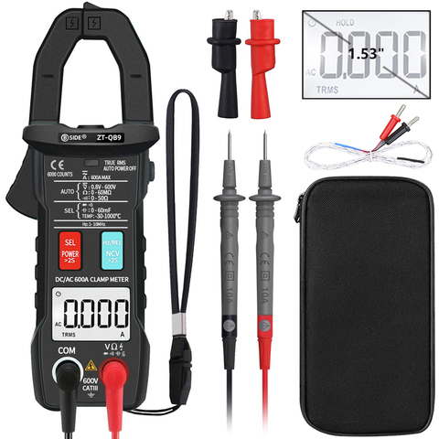 DC/AC 600A Digital Clamp Meter BSIDE ZT-QB9 T-RMS Smart pliers Current Ammeter Auto Rang Multimeter Capacitor Voltage NCV Tester ► Photo 1/6