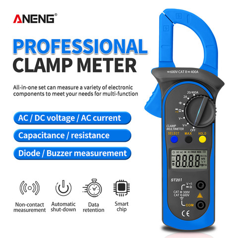 ANENG ST201 Digital Multimeter Clamp ammeter transistor tester capacitor tester Power test Automotive voltage tester ► Photo 1/6