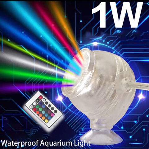 RGB Aquarium Waterproof LED Spotlight Submersible Light Wireless Control Fish Tank Diving Light IP68 Underwater Stage Light ► Photo 1/6