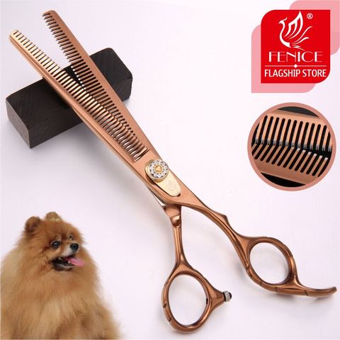 Fenice 7.0 inch Professional Double Teeth Scissors for Pet Dog Grooming Thinner Chunker Thinning Rate 20-30% JP440C ► Photo 1/6