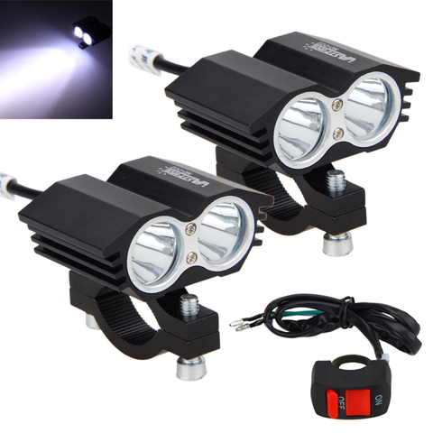 2PCS 12V-36V 30W 6500K 3000LM 2x XM-L T6 LED Motorcycle Headlight Spot Work Light Offroad Driving Fog Lamp with Switch ► Photo 1/6