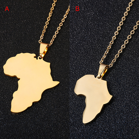 Fashion Selling African map pendant Necklaces men& women Stainless steel gold color map jewelry Gift ► Photo 1/6