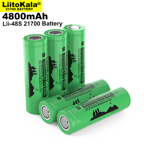 2022 NEW LiitoKala Lii-48S 3.7V 21700 4800mAh li-lon Rechargeable Battery 9.6A power 2C Rate Discharge ternary lithium batteries ► Photo 1/6