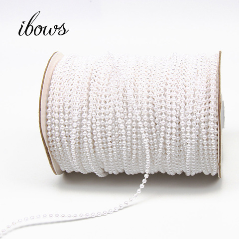 IBOWS 10yards 2.5mm Fishing Line Artificial Imitation Pearl Beads Chain Crafts For DIY Wedding Bridal Bouquet Flower Party Decor ► Photo 1/3