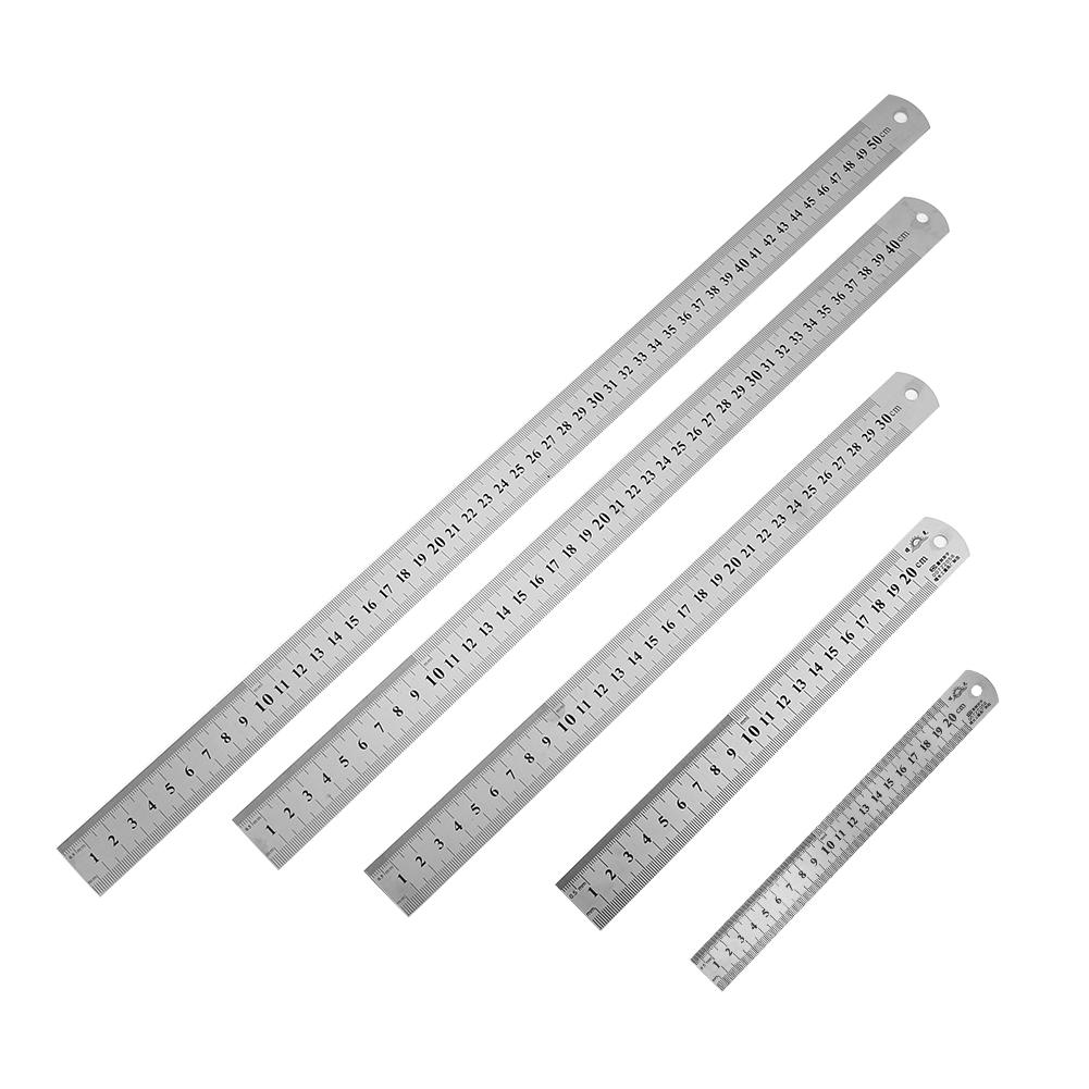 Silver Stainless Steel Straight Ruler Office School Supply Students Stationery 